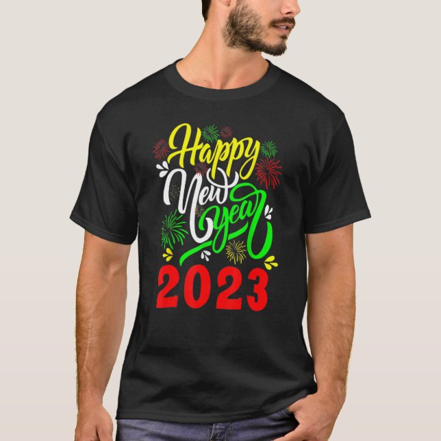 New Years Eve Party Supplies Kids NYE 2023 Happy N T-Shirt (Front)