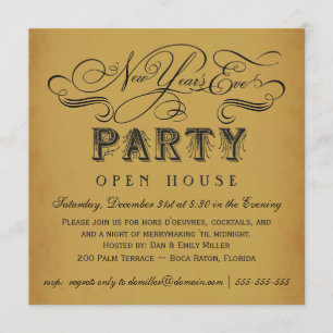 New Year's Eve Party Vintage Invitations