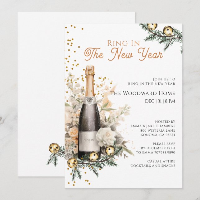 New Year's Eve Ring In The New Year Party Invitation (Front/Back)
