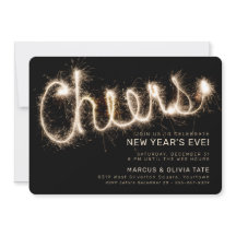 New Year's Eve Sparkler Cheers | Black & Gold
