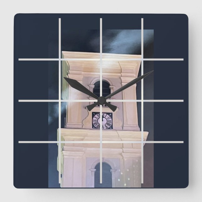 New Year's Eve Square Wall Clock (Front)