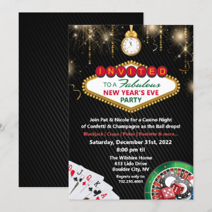 New Year's Eve Vegas Casino Party Invitation