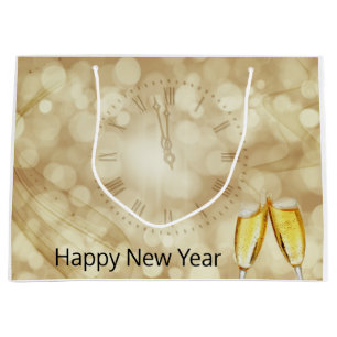 New Year's Eve with champagne glasses  Large Gift Bag