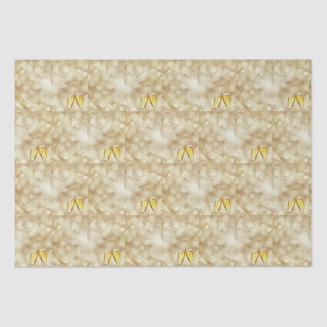 New Year's Eve with champagne glasses   Tissue Paper (Front)