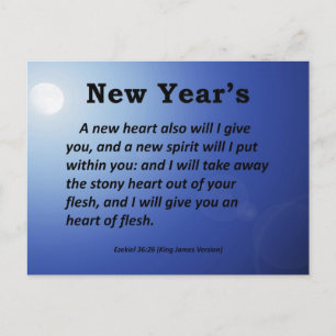 New Year's Ezekiel 36-26 Holiday Postcard