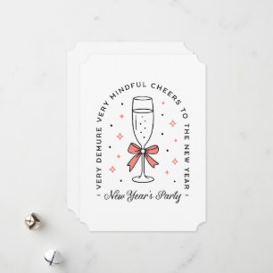 New Year's girls party funny quotes pink aesthetic Holiday Card