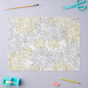 New Years Glitter Pattern Tissue Paper