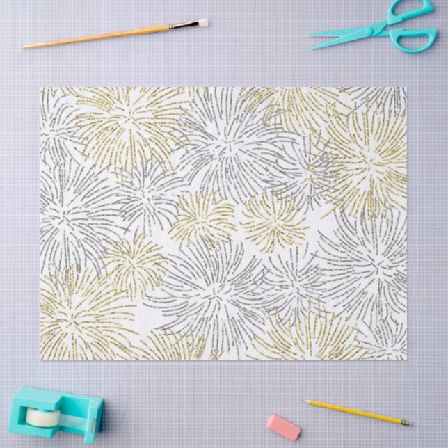 New Years Glitter Pattern  Tissue Paper (Craft)