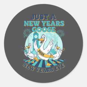 New Years Goose 2026 Celebration Fun Classic Round Sticker