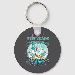 New Years Goose 2026 Celebration Fun  Key Ring