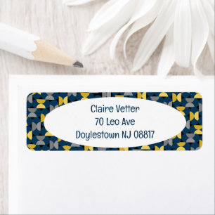 New Year's Herringbone Return Address Label