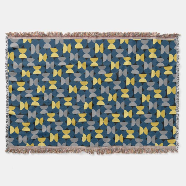 New Year's Herringbone  Throw Blanket (Front)