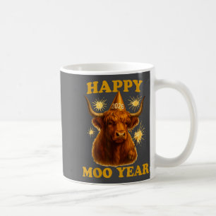 New Years Highland Cow Scottish Nye Party Farm Ani Coffee Mug
