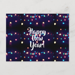 New Years Holiday Lights Soft Focus Postcard