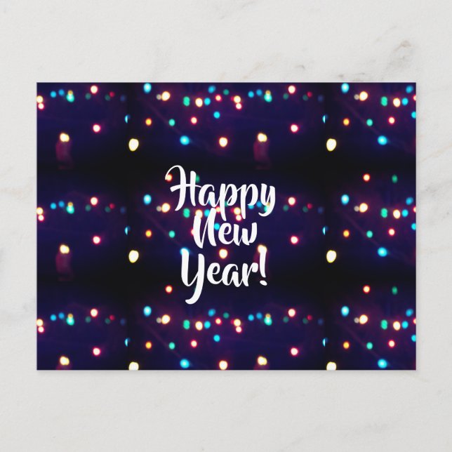 New Years Holiday Lights Soft Focus Postcard (Front)