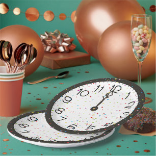 New Years Midnight Clock Party Paper Plate