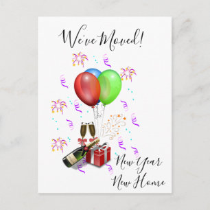 New Years Moving Announcement Moved Celebrate Postcard
