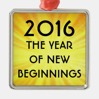 New Years New Beginnings 2016 Metal Ornament