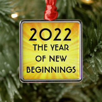 New Years New Beginnings 2022 Metal Ornament