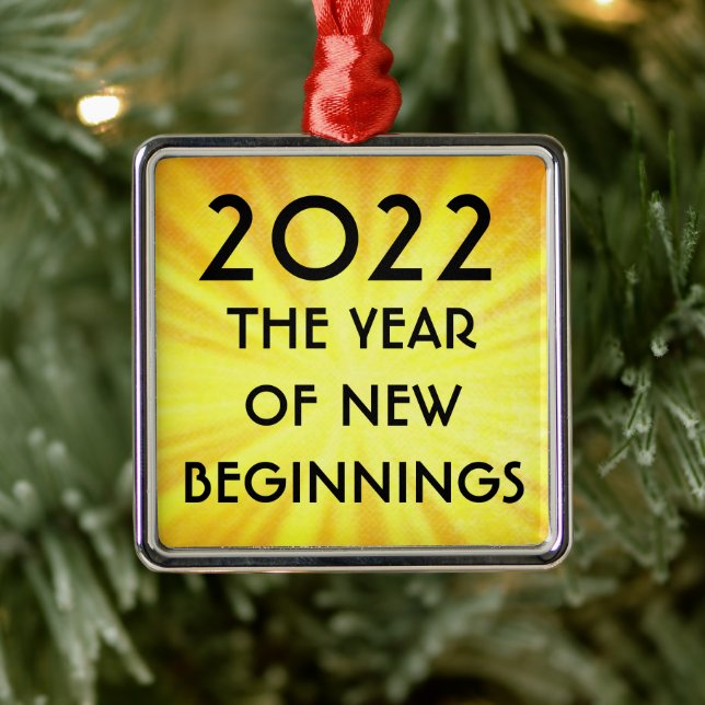 New Years New Beginnings 2022 Metal Ornament (Tree)
