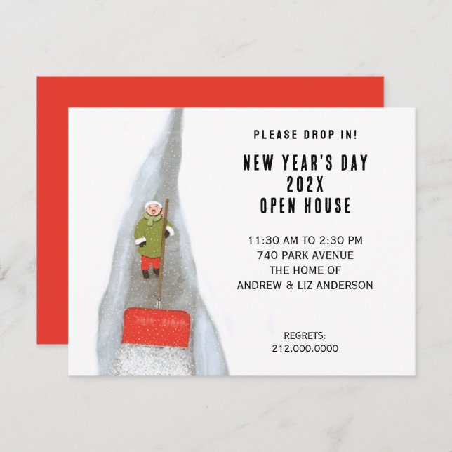 New Year's Open House Invitation (Front/Back)