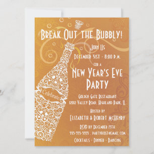 New Year's Party Champagne Celebration Invitation