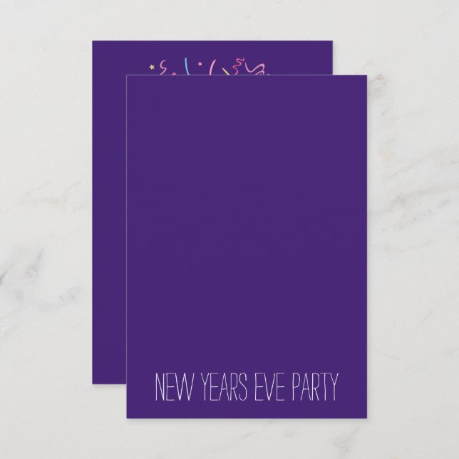 New Years Party champagne glasses celebration Invitation (Front/Back)