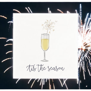 New Years Party Champagne Sparkler  Napkin