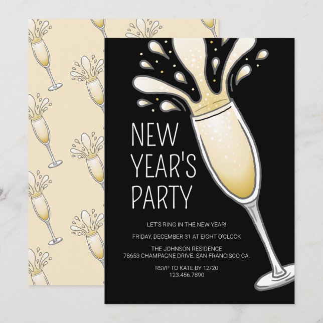 New Years Party Invitation (Front/Back)