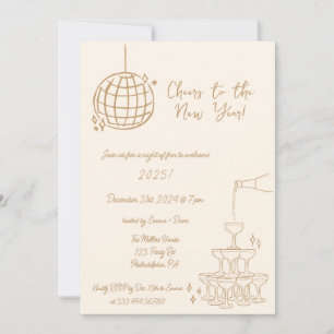 New Years Party Invite hand drawn scribble