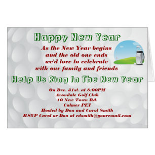 New Years Party note card.
