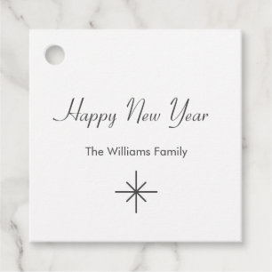 New Years Party Simple Snowflake Retro  Favour Tags