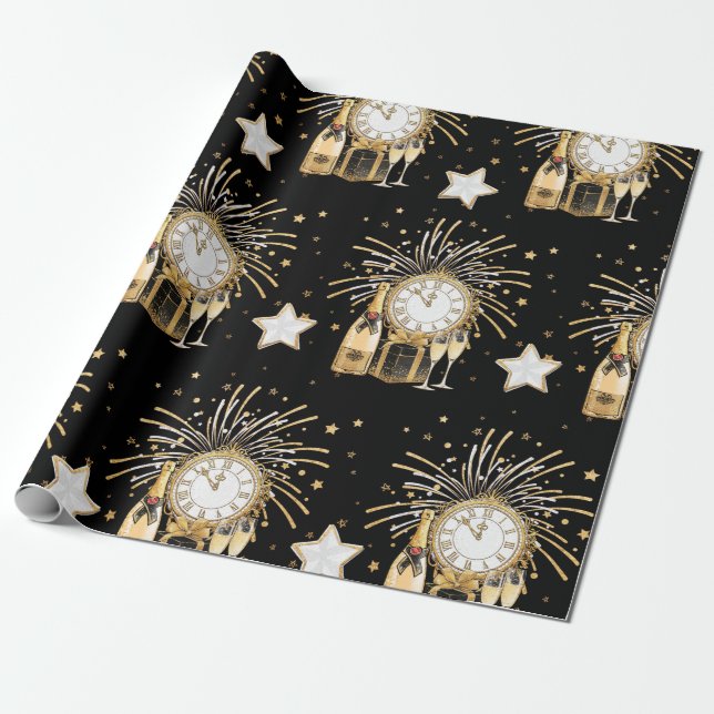New Year's Party  Wrapping Paper (Unrolled)