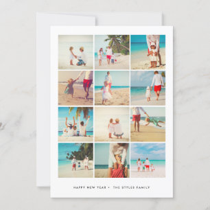 NEW YEAR'S PHOTO CARD   Modern Minimalist Grid