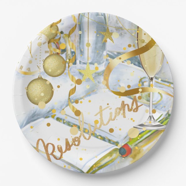 New Year's Resolution Collection Paper Plate (Front)