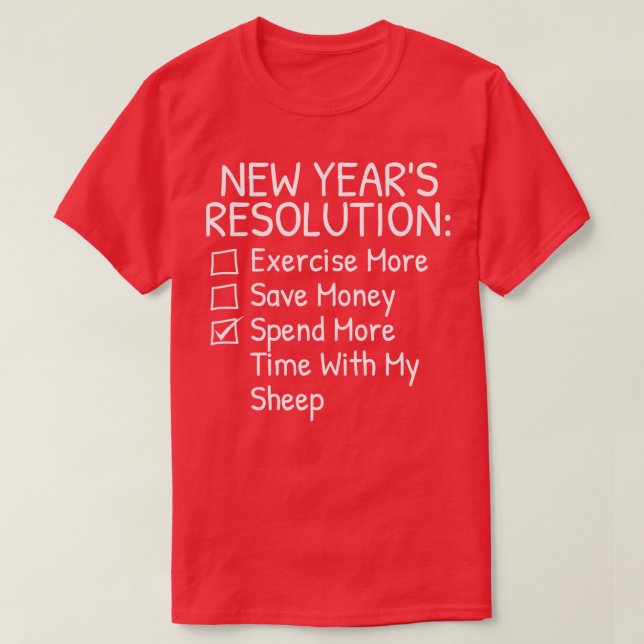 New Years Resolution for Sheep Lover T-Shirt (Design Front)