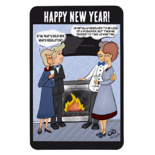 New Year's Resolution Funny Cartoon Magnet