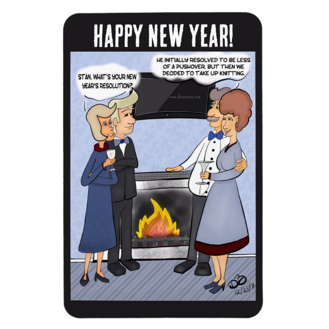 New Year's Resolution Funny Cartoon Magnet (Vertical)