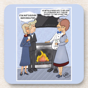 New Year's Resolution Funny Hard Plastic Coaster
