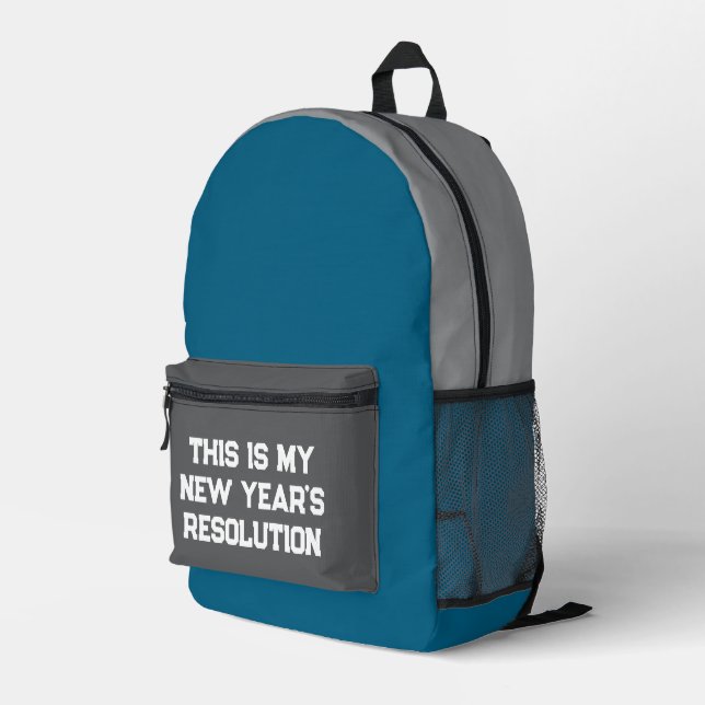 New Year's Resolution Printed Backpack (Back Corner Right)