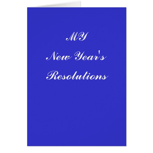 New Year's Resolutions (Front)