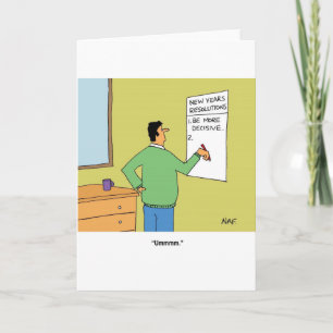 New Year's Resolutions cartoon card
