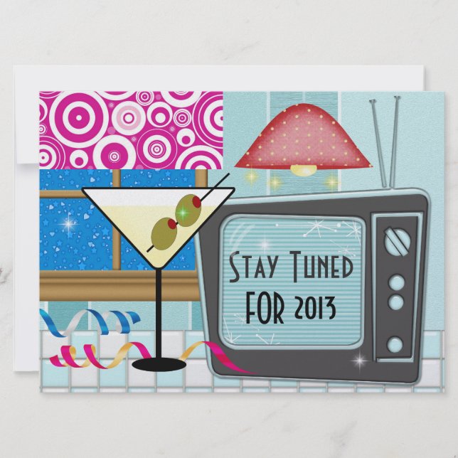 New Year's Retro Rockin'  - SRF Invitation (Front)