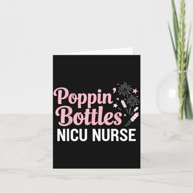 New Years Shirt, Nurse Png Bottles For The New Yea Card (Front)