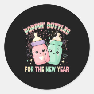 New Years Shirt, Nurse Png Bottles For The New Yea Classic Round Sticker
