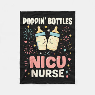 New Years Shirt, Nurse Png Bottles For The New Yea Fleece Blanket