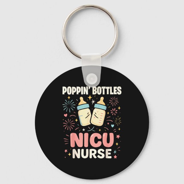 New Years Shirt, Nurse Png Bottles For The New Yea Key Ring (Front)