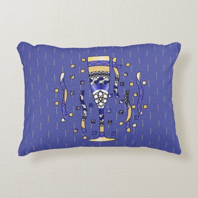 New Year's Toast Accent Pillow (Front)
