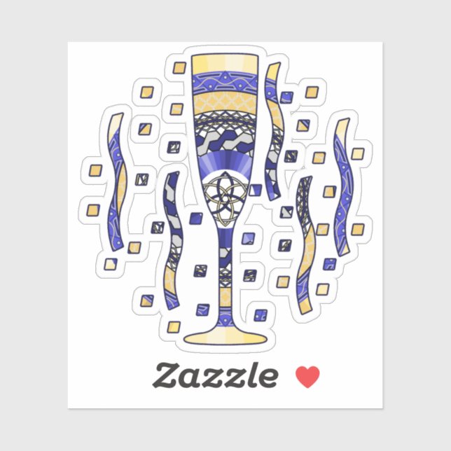 New Year's Toast Contour Sticker (Sheet)