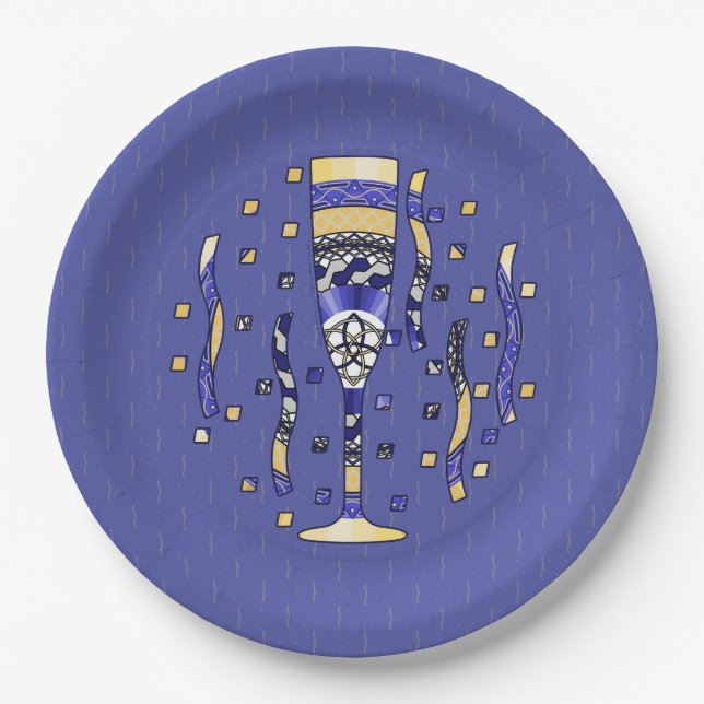 New Year's Toast Paper Plate (Front)